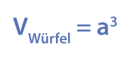 Formel Volumen Würfel